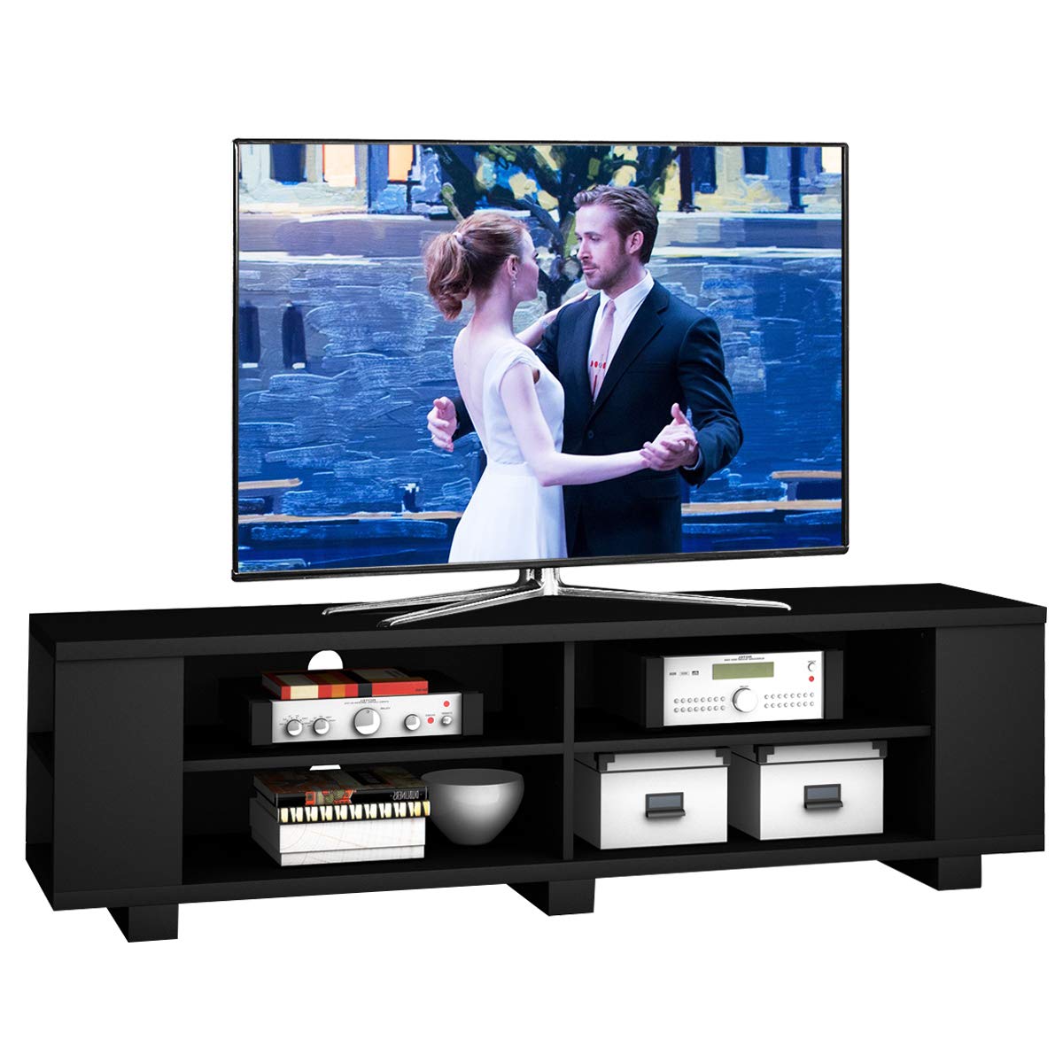 Wood TV Stand for TVs up to 65 Inch - Tangkula